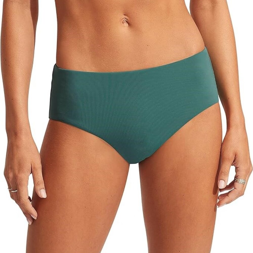 Seafolly Collective Women's Green Wide Side Retro Pant Bottom- Size 10- … - Picture 9 of 11